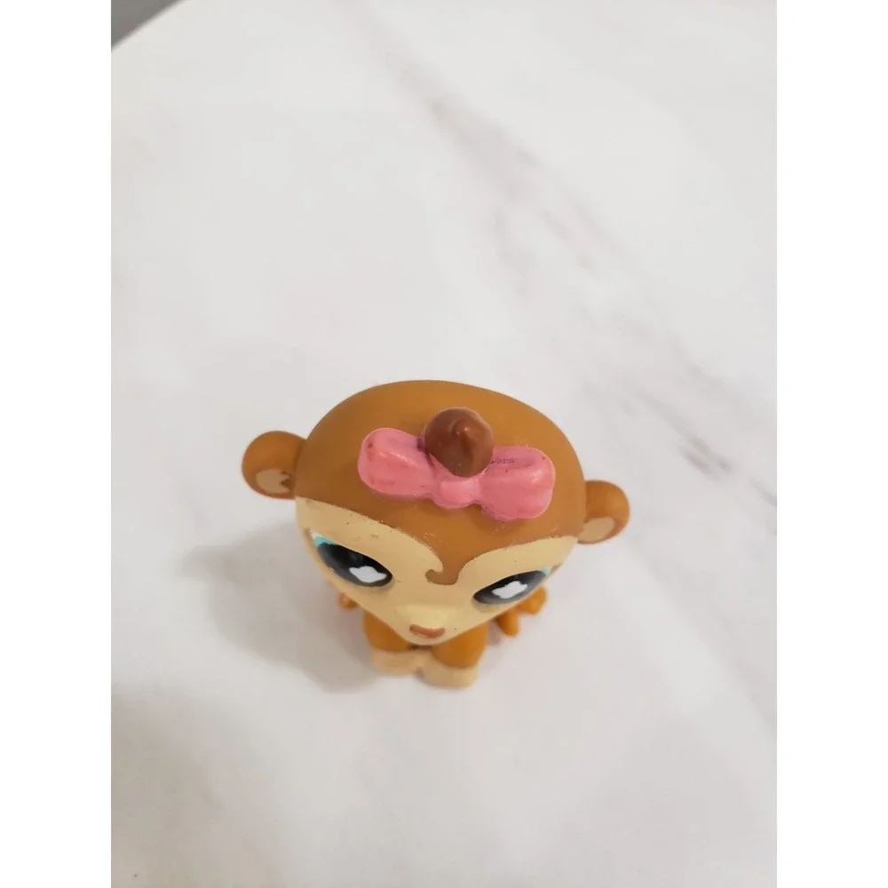 LITTLEST PET‎ SHOP MONKEY #811 RARE PINK BOW BABY